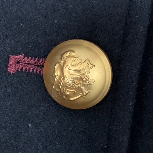 Nautica Navy Blue Collared Gold Button Peacoat - Picture 4 of 5